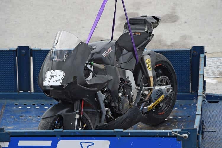 So sah Tom Lüthis Kalex nach seinem Sturz aus