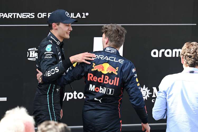 George Russell und Max Verstappen waren sich nach dem Spanien-GP einig, dass ihr Duell fair war