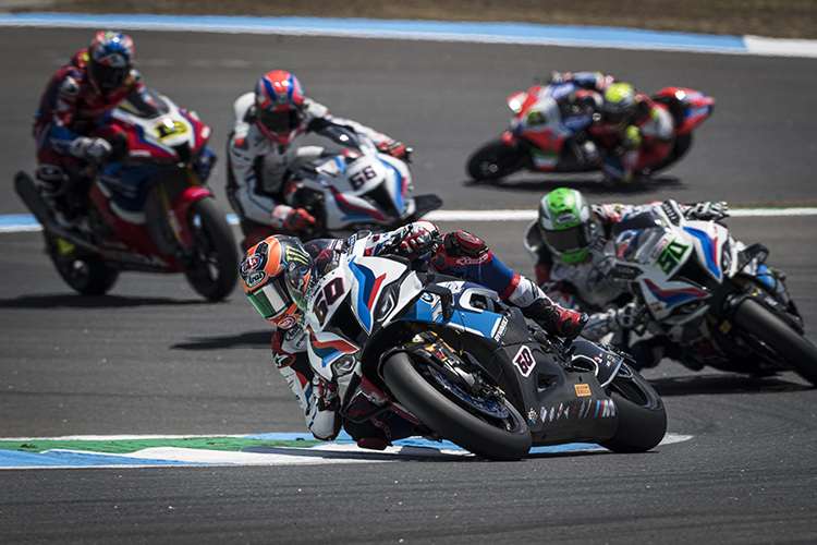 Van der Mark vor Laverty, Sykes, Bautista und Bassani