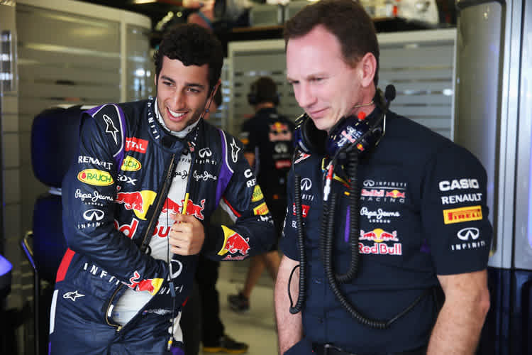 Daniel Ricciardo und Christian Horner