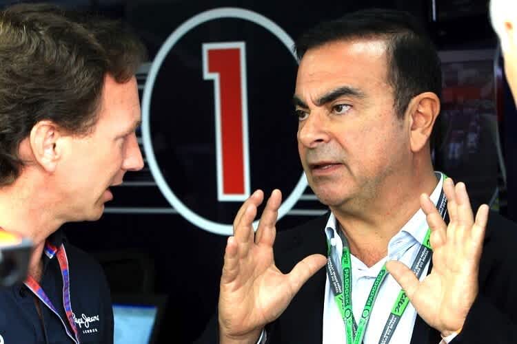 Carlos Ghosn mit Christian Horner