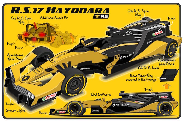 Renault mit dem neuen, strassentauglichen Formel-1-Renner