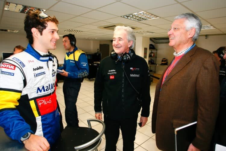 v.l. Senna, Oreca-Boss de Chaunac, ACO-Chef Plassard 