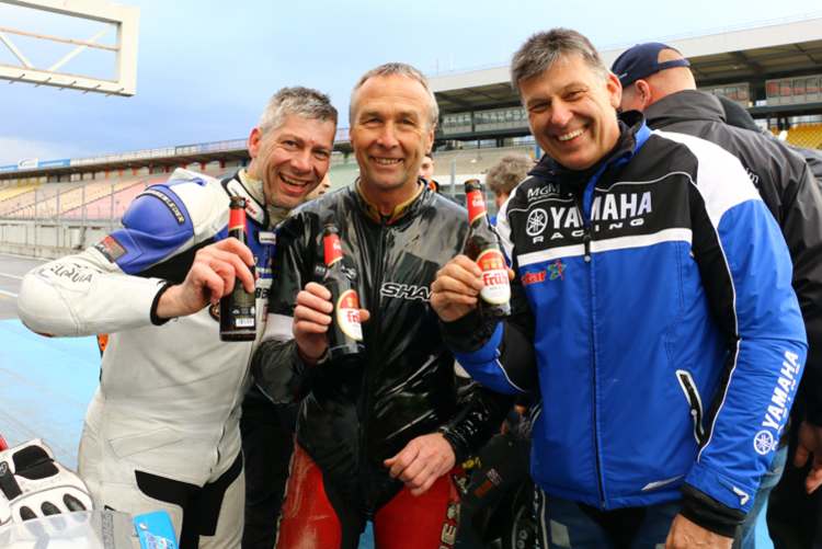 Jörg Teuchert, Toni Heiler und Michael Galinski: Schnell fahren und richtig feiern