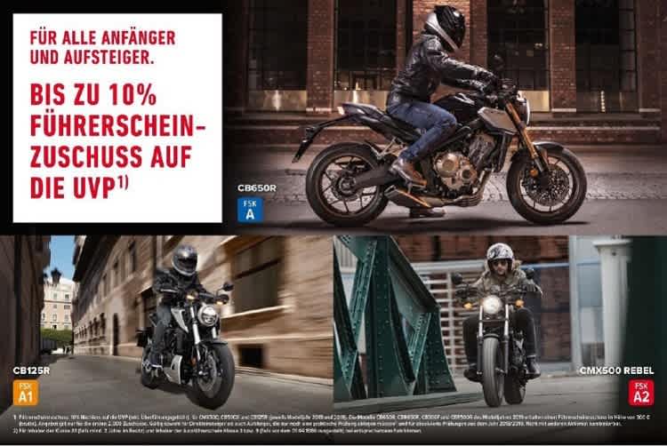 Führerschein-Neulinge erhalten von Honda attraktive Preisnachlässe auf Einsteiger-Modellen