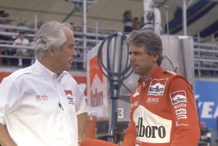 Roger Penske (li.) und Rick Mears, hier 1991 