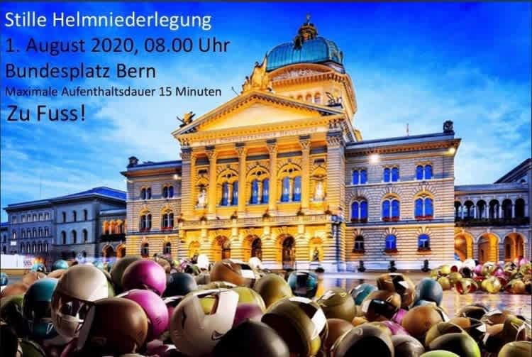 Mit der Idee einer Helmniederlegung auf dem Bundesplatz liessen sich die Corona-Abstandsregeln einhalten