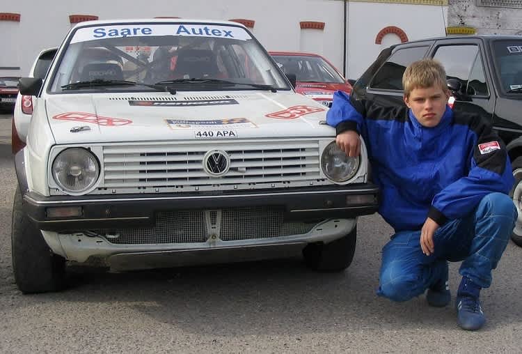 Ott Tänak vor Jahren an seinem VW Golf