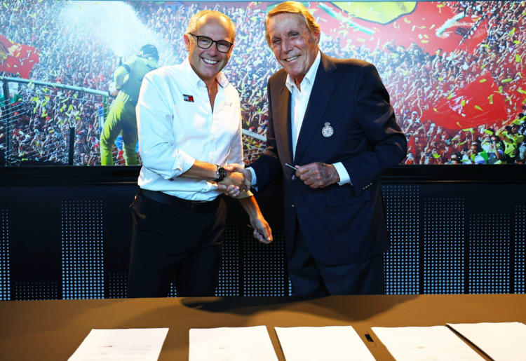 Formel-1-Chef Stefano Domenicali und Michel Boeri vom ACM (Automobilklub von Monaco)