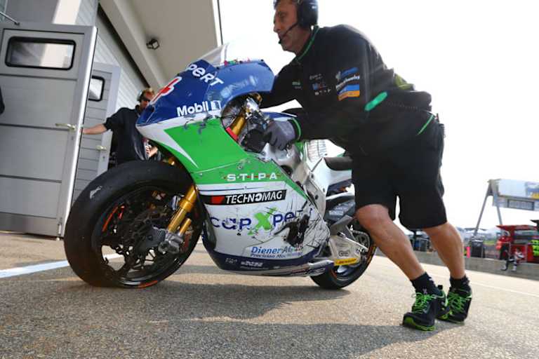 Auch sein Bike hatte es übel erwischt