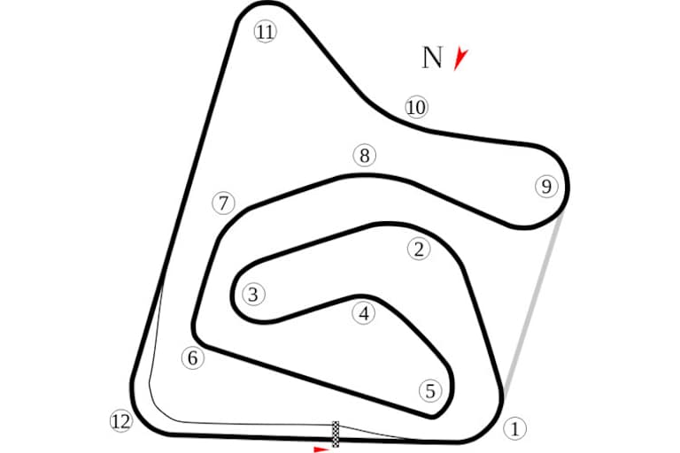 Das Autódromo de Brasilia ist 5,476 km lang und hat 12 Kurven