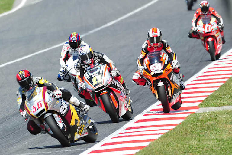 Kallio (36) vor Cortese (11) und Pasini (54): die Moto2-WM bite viel Action