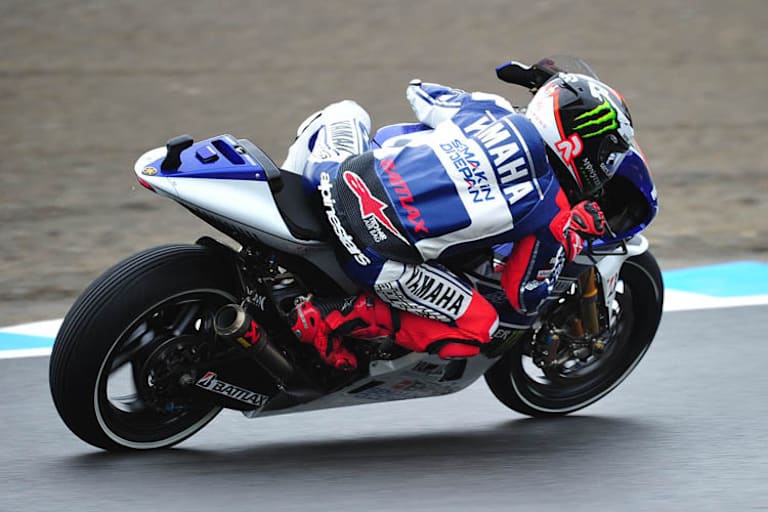 Der unerbittliche Kampf um Traktion: Lorenzo im Regen von Motegi