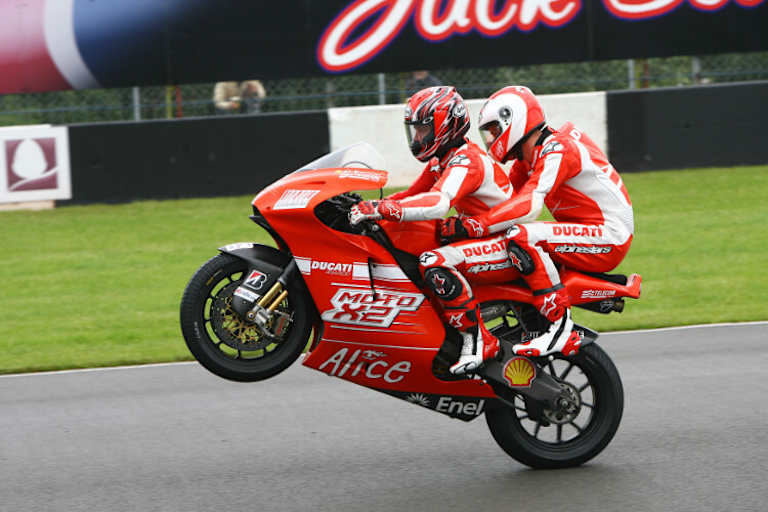 GP-Legende Randy Mamola mit Prinz Harry 2009
