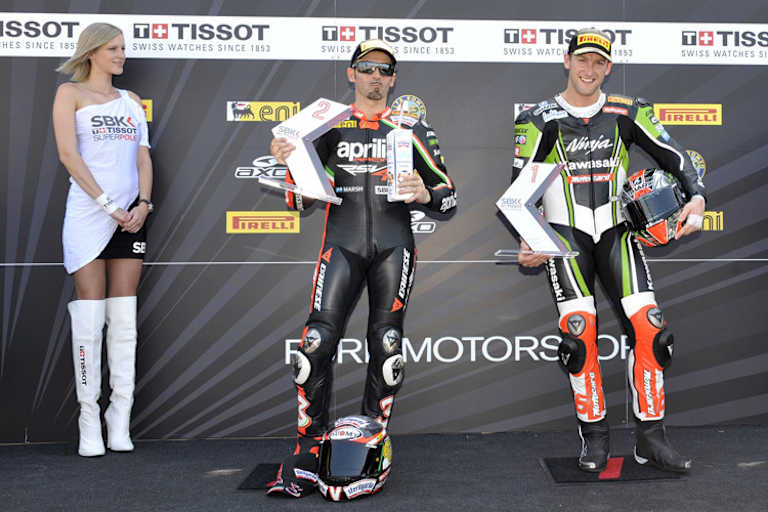 Biaggi (Mitte) und Sykes waren beinahe gleich gut