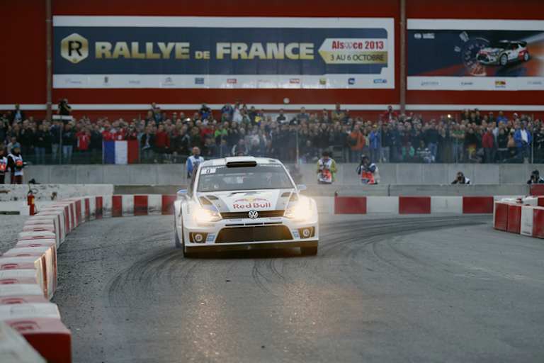 Sébastien Ogier bei der Power Stage in Frankreich