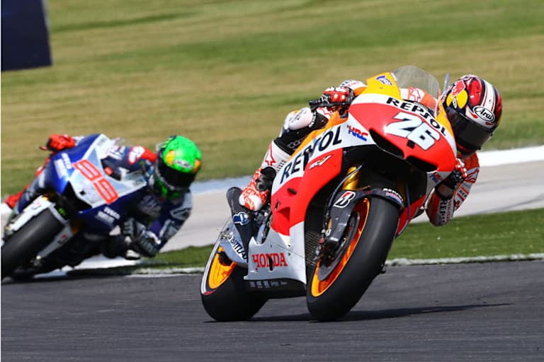 Dani Pedrosa (26) vor Jorge Lorenzo