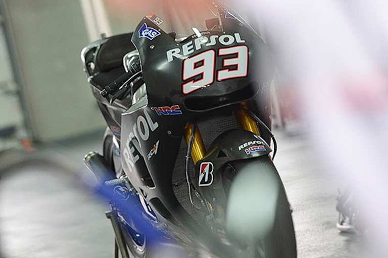 Die 2014-Werks-Honda von Márquez blieb in der Box