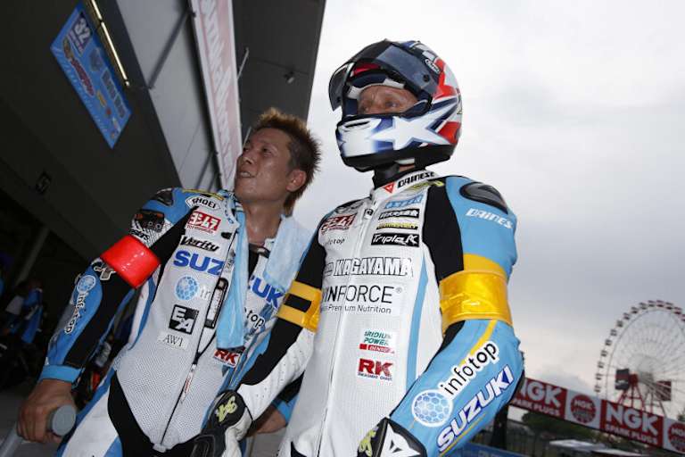 Perfektes Team: Yukio Kagayama mit Kevin Schwantz 