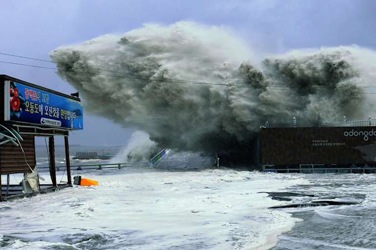 Bei einem Tropensturm ist an Rennfahren nicht mehr zu denken