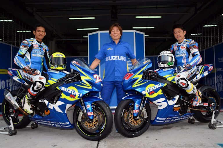 Rafid Topan Sucipto, Yukio Kagayama und Noriyuki Haga (v.l.)