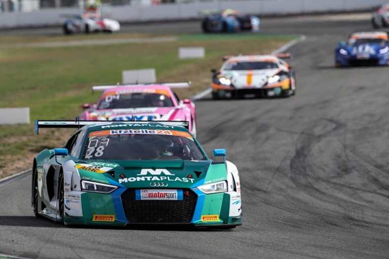 Siegerfahrzeug im Sonntagsrennen in Hockenheim: Der Audi R8 LMS von Land-Motorsport