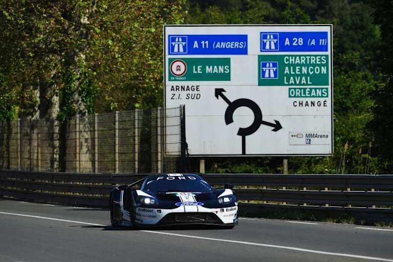 Liegt beim Vortest zu den 24h von Le Mans in der GTE auf Platz zwei: Der Ford GT von Stefan Mücke, Olivier Pla und Billy Johnson
