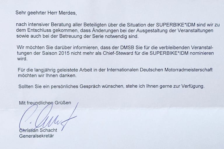 Die Kündigung durch Christian Schacht