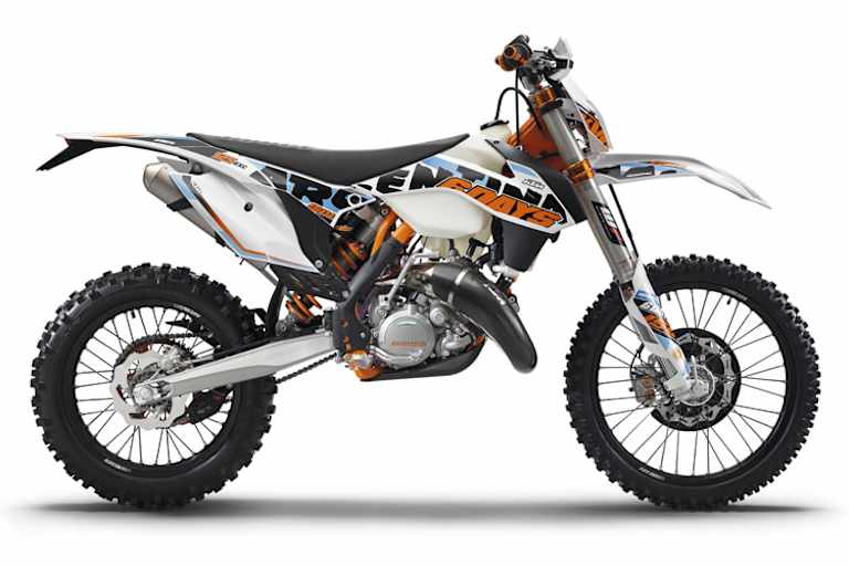 KTM bietet vier Zweitaktmodelle an: 125 EXC (Bild), 200 EXC, 250 EXC und 300 EXC