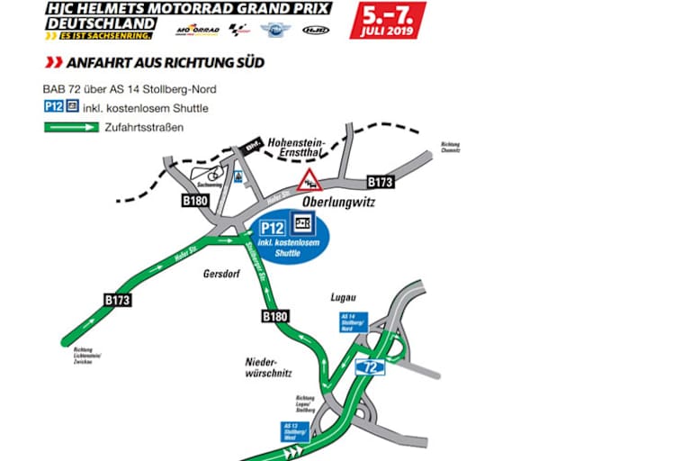 Anfahrt aus Richtung Süden