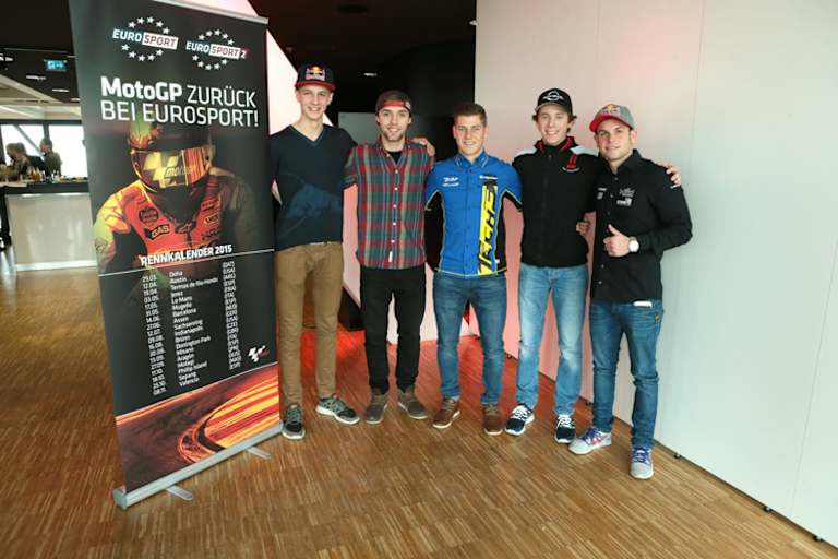 Florian Alt, Jonas Folger, Marcel Schrötter, Philipp Öttl und Sandro Cortese kamen zu Eurosport nach München