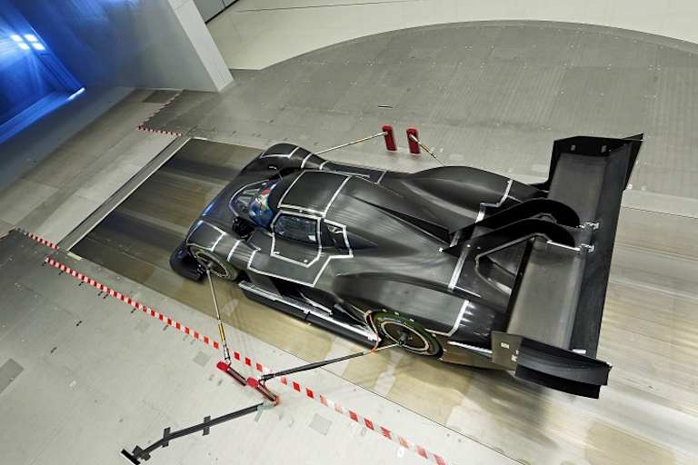 Der VW I.D. R Pikes Peak im Windkanal