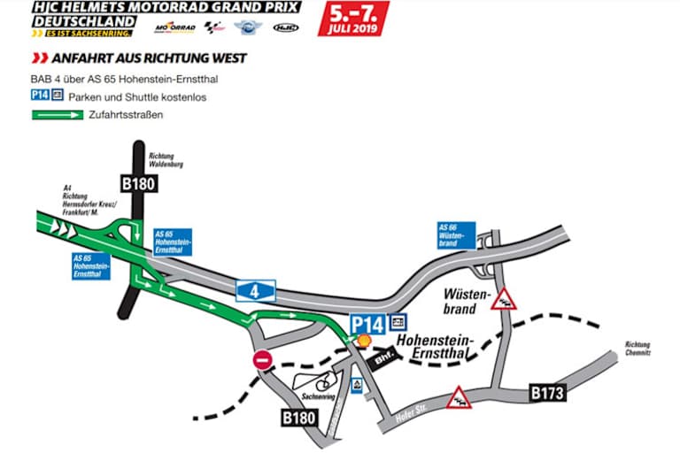 Anfahrt aus Richtung Westen