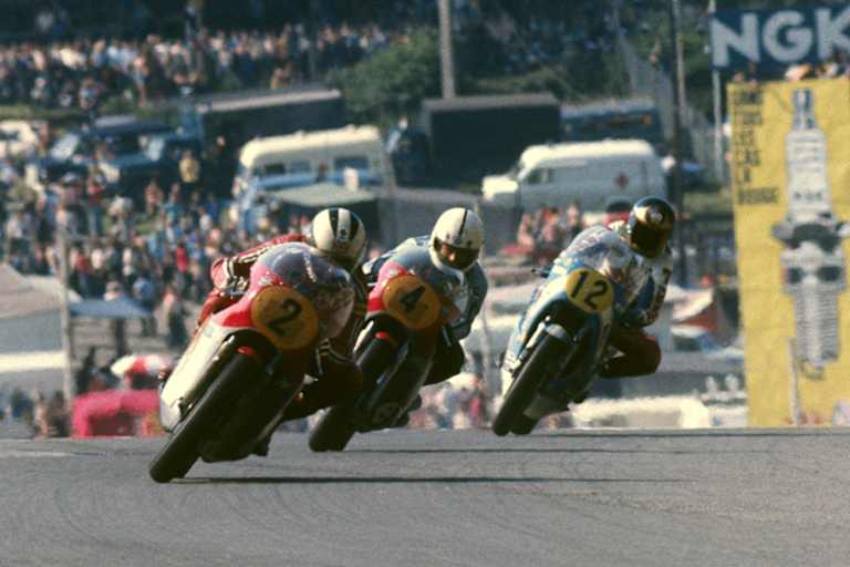 Phil Read, Gianfranco Bonera und Barry Sheene (Spa 1975)