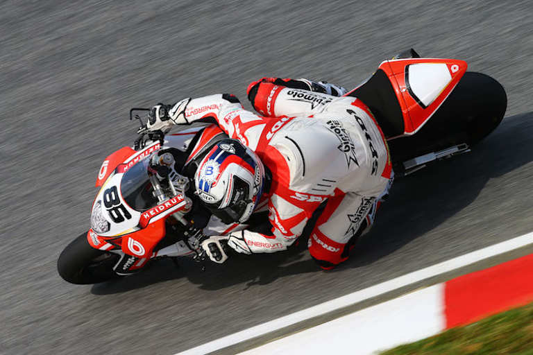 Ayrton Badovini warf seine Bimota BB3 in den Kies