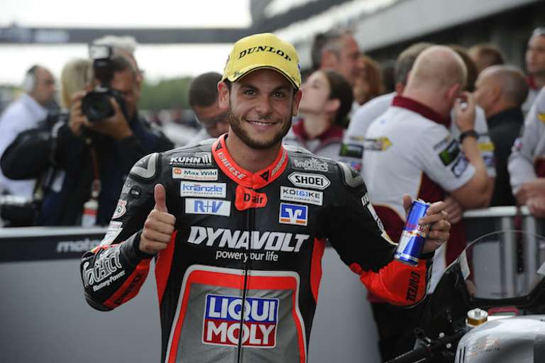 Jubel über Platz 3 in Brünn bei Sandro Cortese