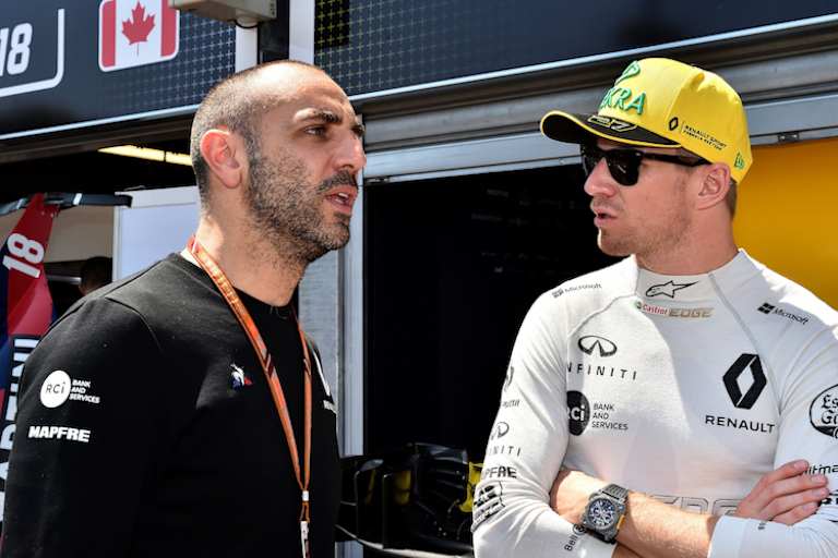 Renault-Sport-Chef Cyril Abiteboul mit Schützling Nico Hülkenberg