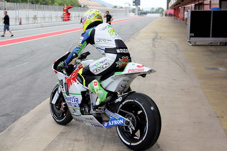 Aegerter bei seinem ersten MotoGP-Test in Barcelona