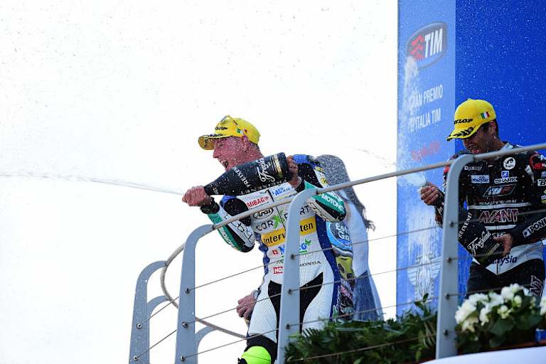 In Mugello stand Aegerter erstmals 2015 auf dem Moto2-Podest