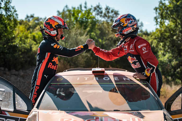 Prominente Fahrgemeinschaft: Pierre Gasly und Sébastien Ogier  