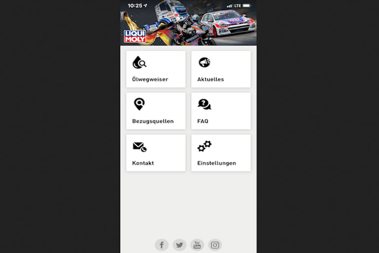 Übersichtliches Menü
