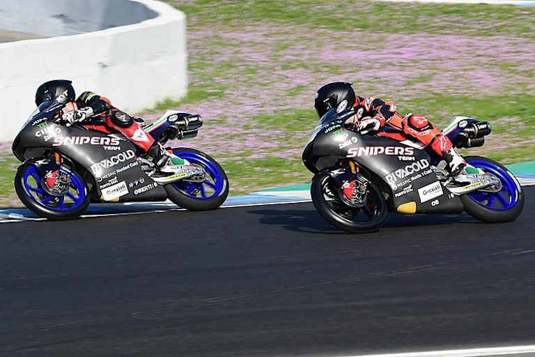 Die Snipers-Fahrer Tony Arbolino und Romano Fenati