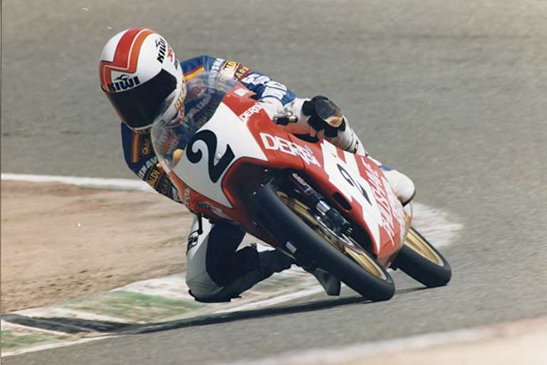 «Aspar» auf seiner 50-ccm-Derbi