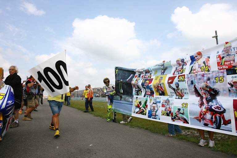 Ein Meilensten: 2009 gewann Rossi in Assen seinen 100. Grand Prix