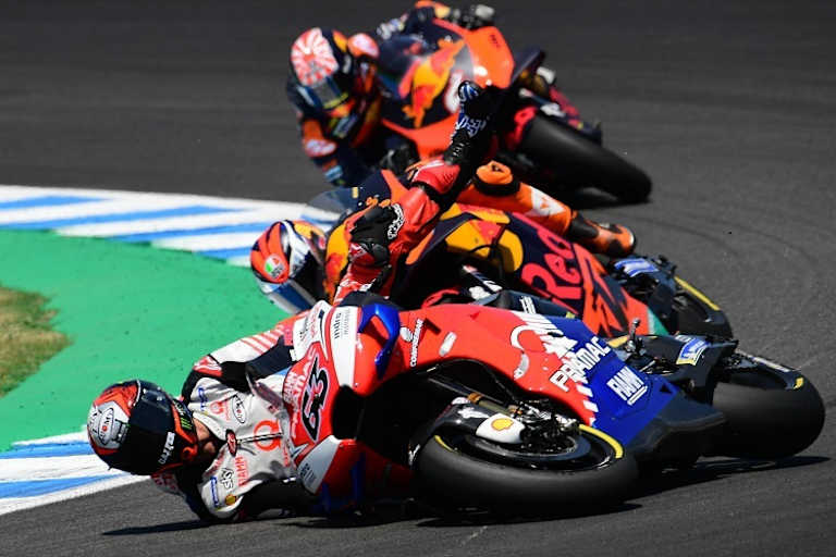Francesco Bagnaia rutschte in Runde 7 aus