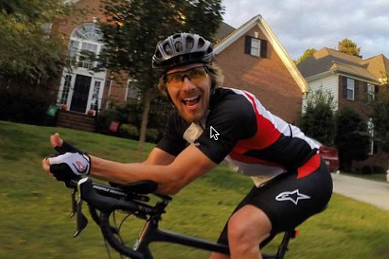 Justin Barcia beim Radtraining