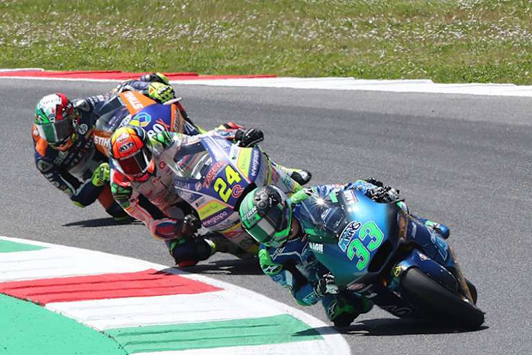 Im Rennen: Bastianini (33) vor Corsi (24) und Fernandez