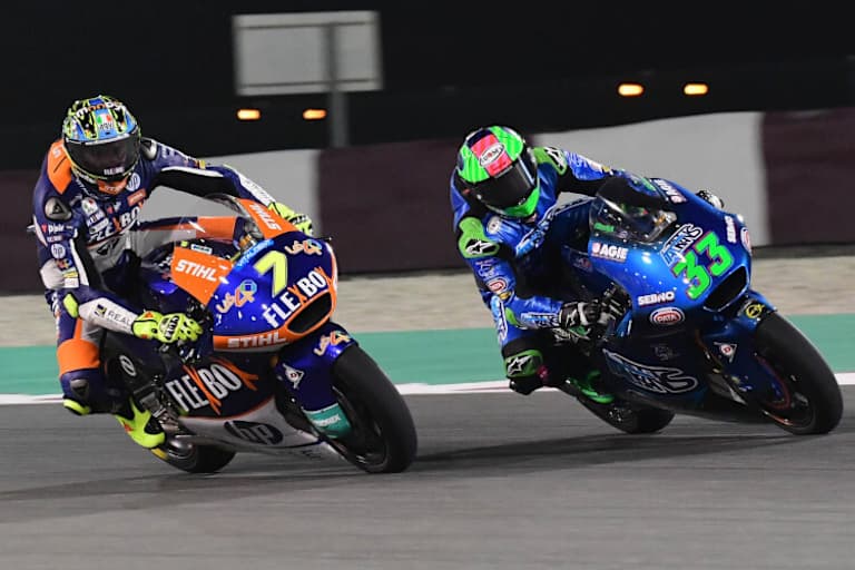 Lorenzo Baldassarri (7) und Enea Bastianini (rechts) kämpften im Finish nur noch um Platz 2