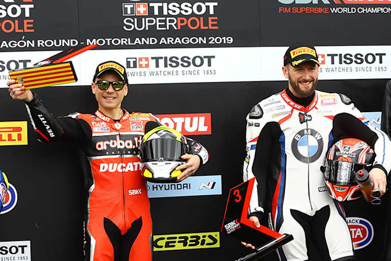 Alvaro Bautista (li.) und Tom Sykes