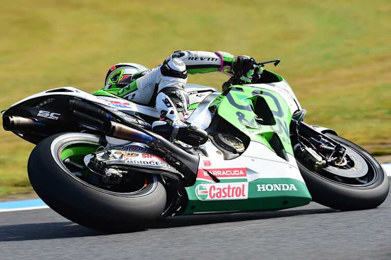 Alvaró Bautista aus dem Gresini-Team mit seiner Factory-Honda